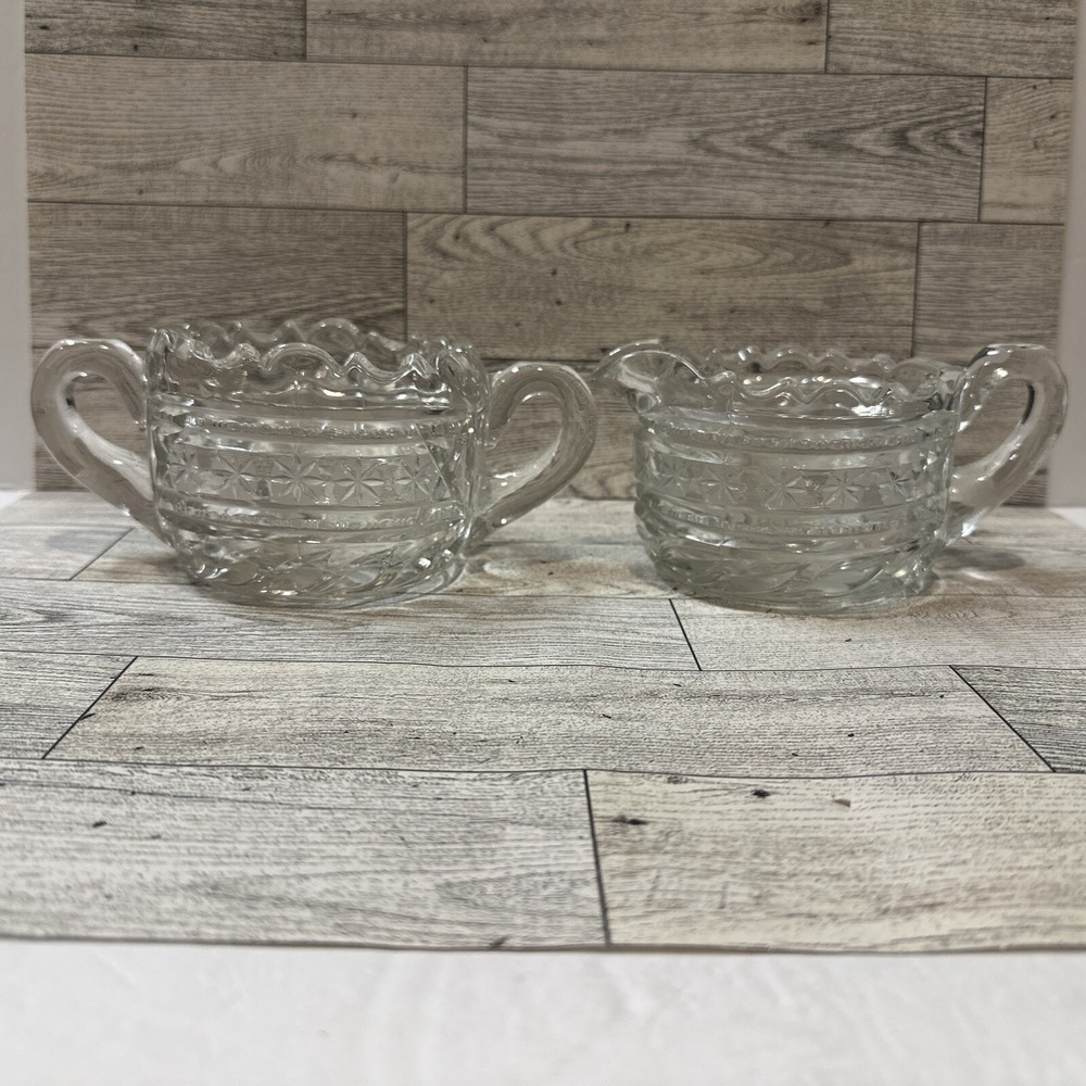 MCKEE INNOVATION #407 Cream (3.5x2.5") & Sugar Bowl (3.75x2.75") Vintage‎